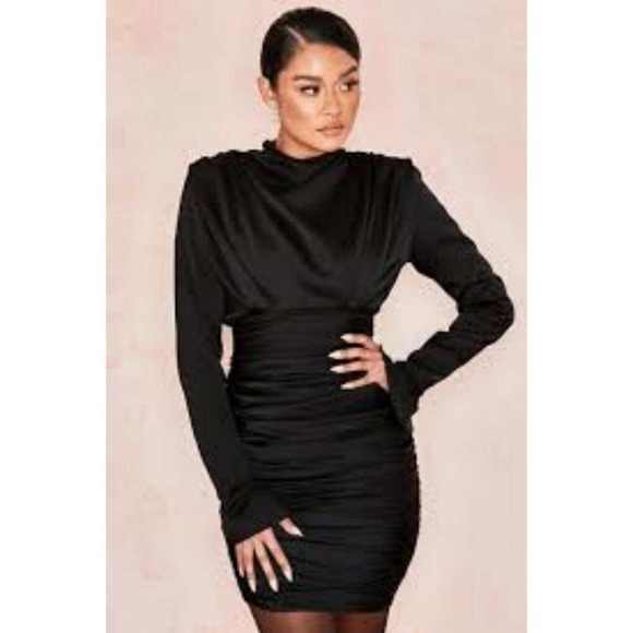 Cb Giorgiana Black Long Sleeve Dress 